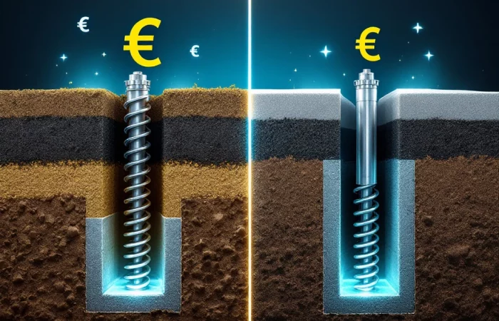 Vergelijking van moderne stalen schroeffunderingen versus traditionele betonnen funderingen met kostenindicatoren