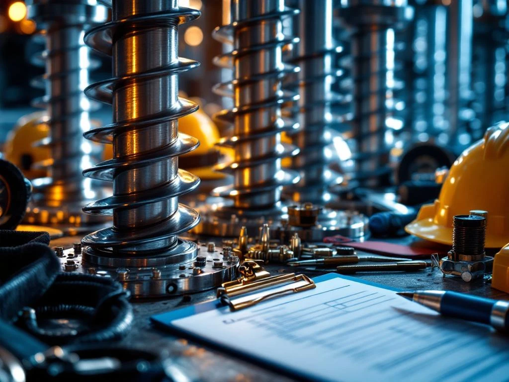 Stalen schroefpaalfunderingen tijdens professionele inspectie met meetinstrumenten en veiligheidsequipment